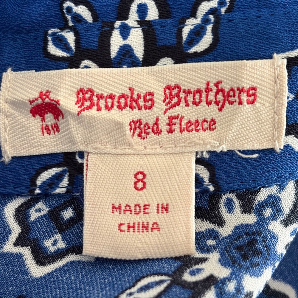 Brooks Brothers Navy Blue and White Long Sleeve Shirt Dress - Picture 7 of 15